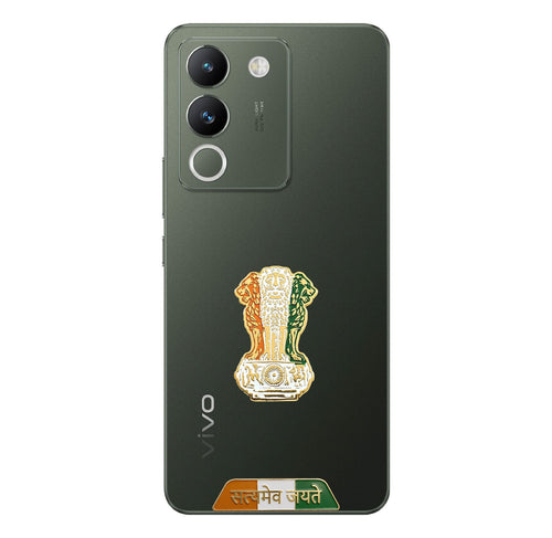 Vivo Y200 5G Compatible Satyamev Jayate 3D Metal Emblem Sticker