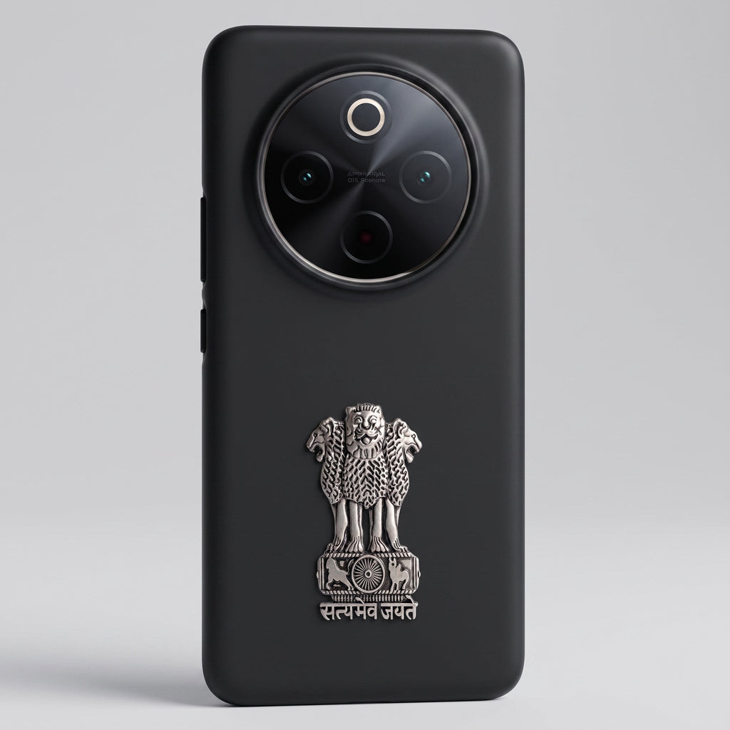 Vivo T4 5G Compatible Satyamev Jayate 3D Metal Emblem Sticker