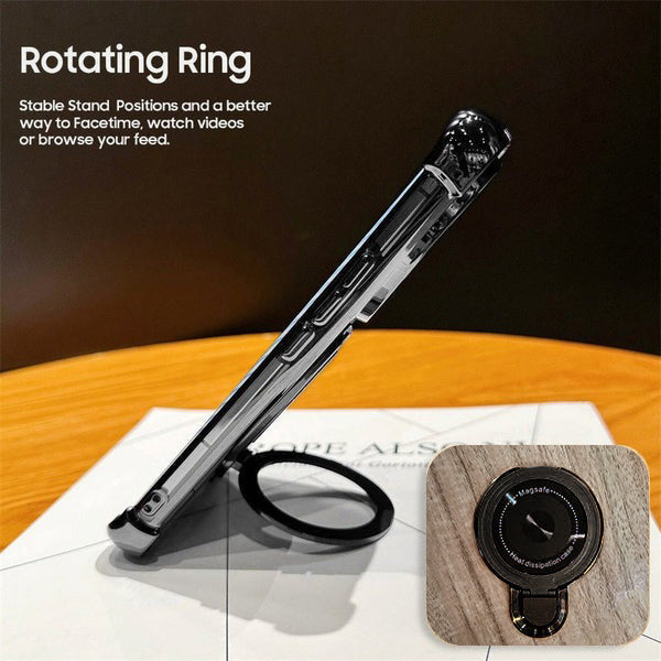 Vivo T4x 5G Luxury Four Corner Invincible Bracket Ring Stand Case