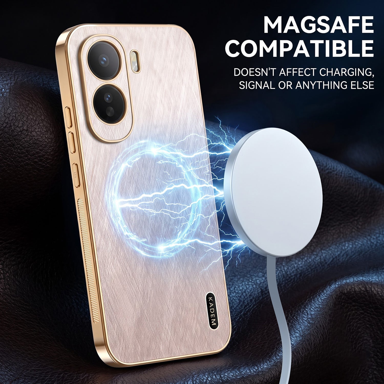 Vivo T5 Pro 5G Premium Electroplated Frame Gold Thread Pattern Soft Case