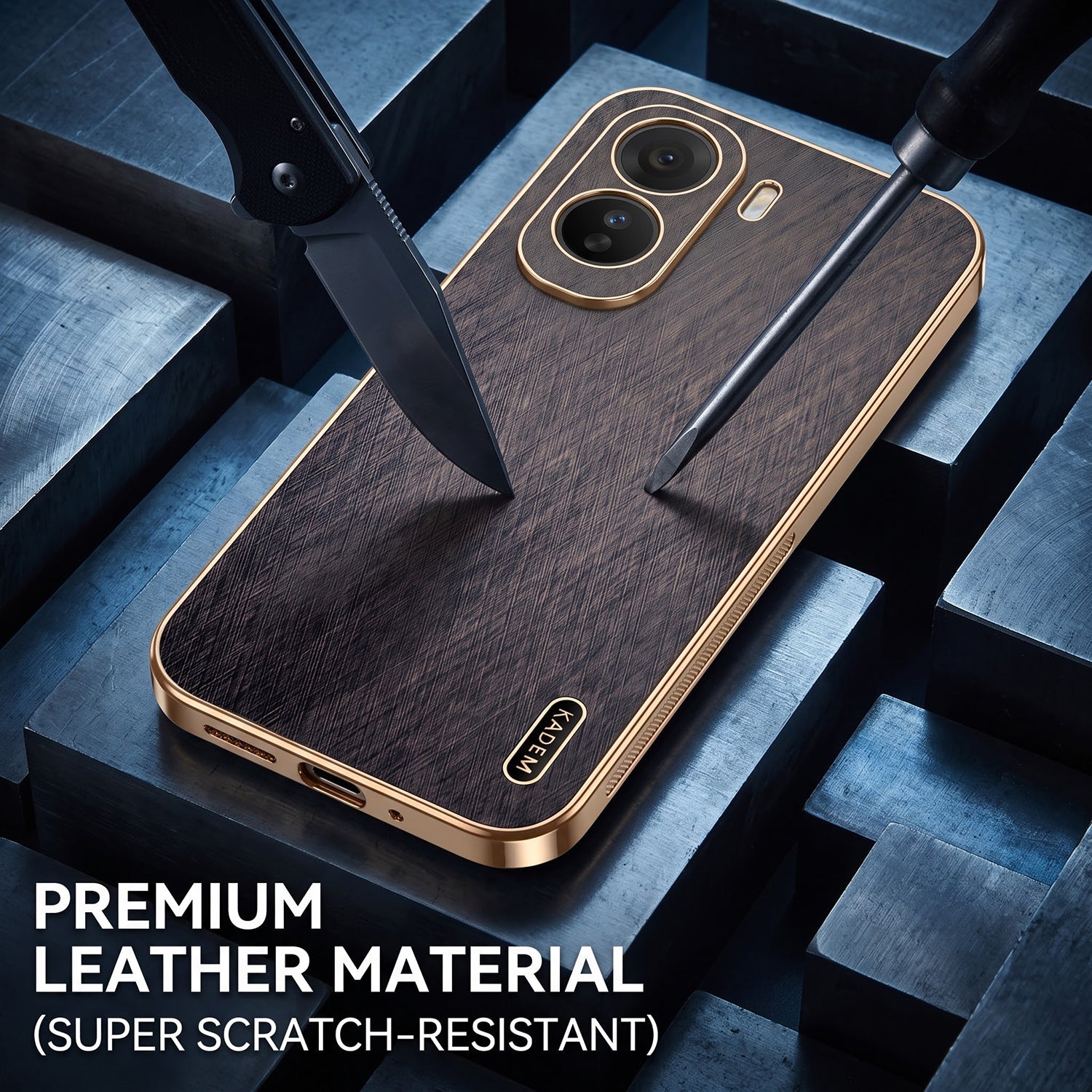 Vivo T5 Pro 5G Premium Electroplated Frame Gold Thread Pattern Soft Case