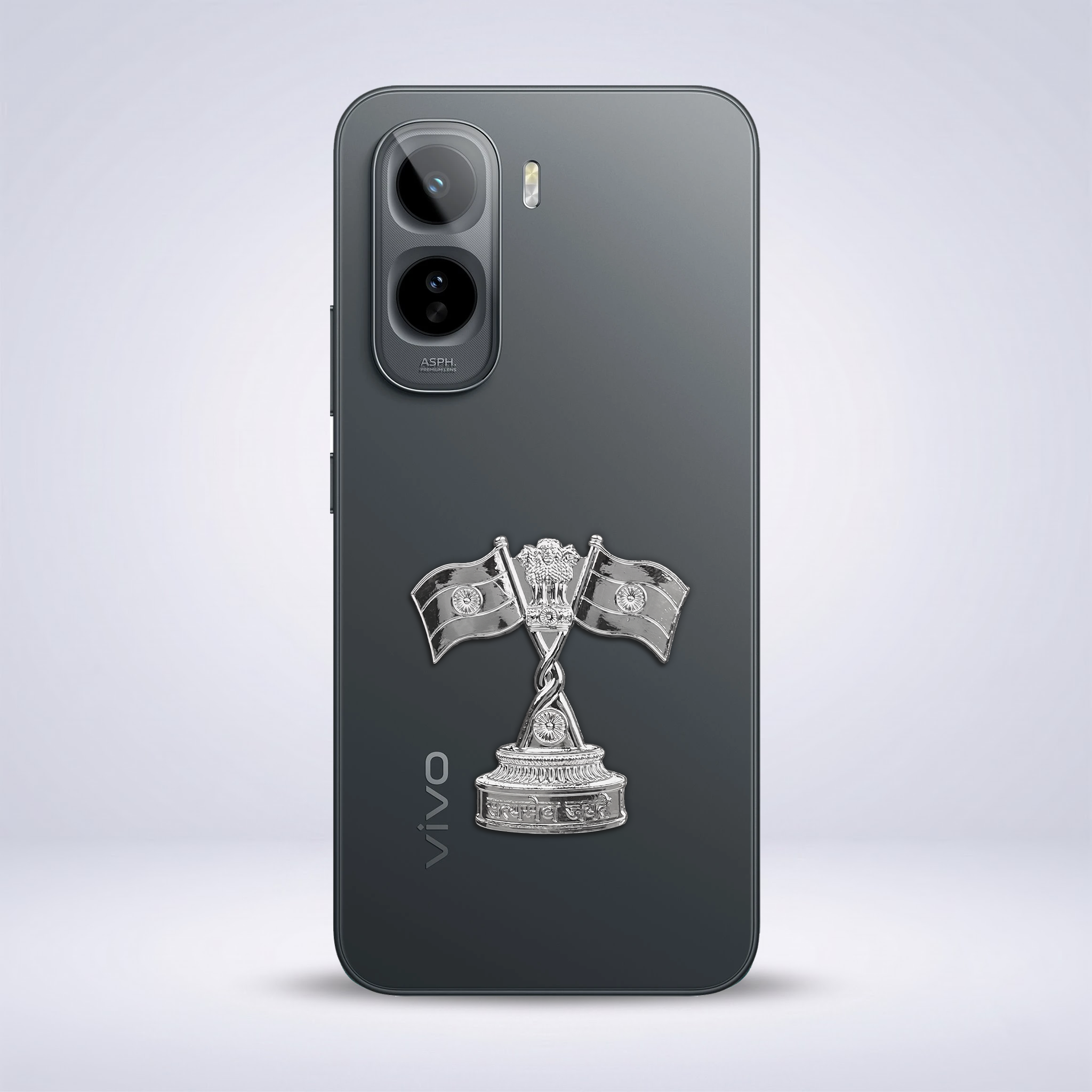 Vivo T5 Pro 5G Compatible Satyamev Jayate 3D Metal Emblem Sticker