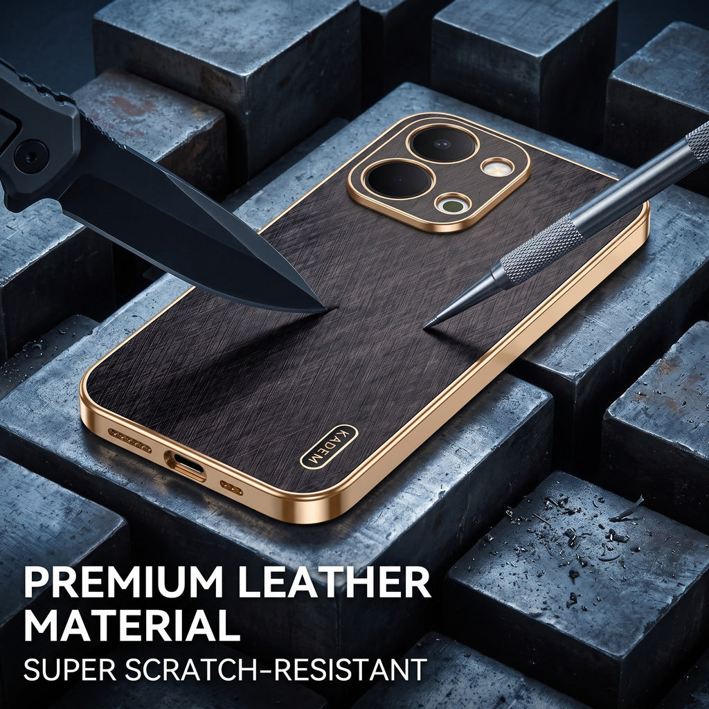 Vivo T5X 5G Premium Electroplated Frame Gold Thread Pattern Soft Case