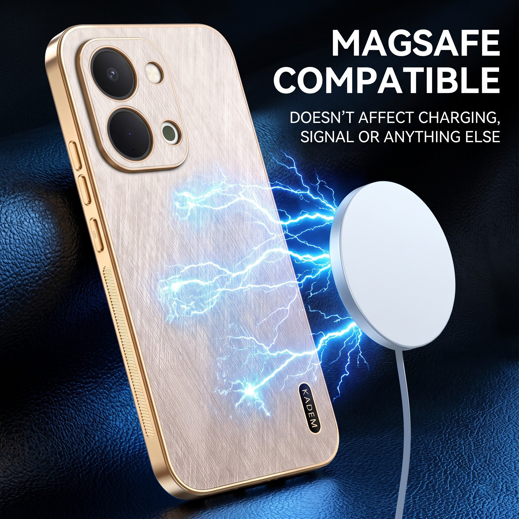 Vivo T5X 5G Premium Electroplated Frame Gold Thread Pattern Soft Case