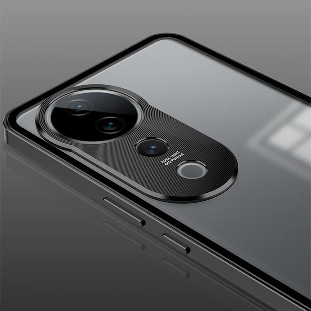 Vivo V40 Pro 5G Aluminium Metal Bumper Shield Transparent Back Case