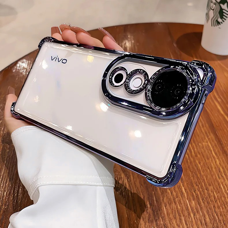 Vivo V40 Pro 5G Transparent Shockproof Case With Airbag Corners