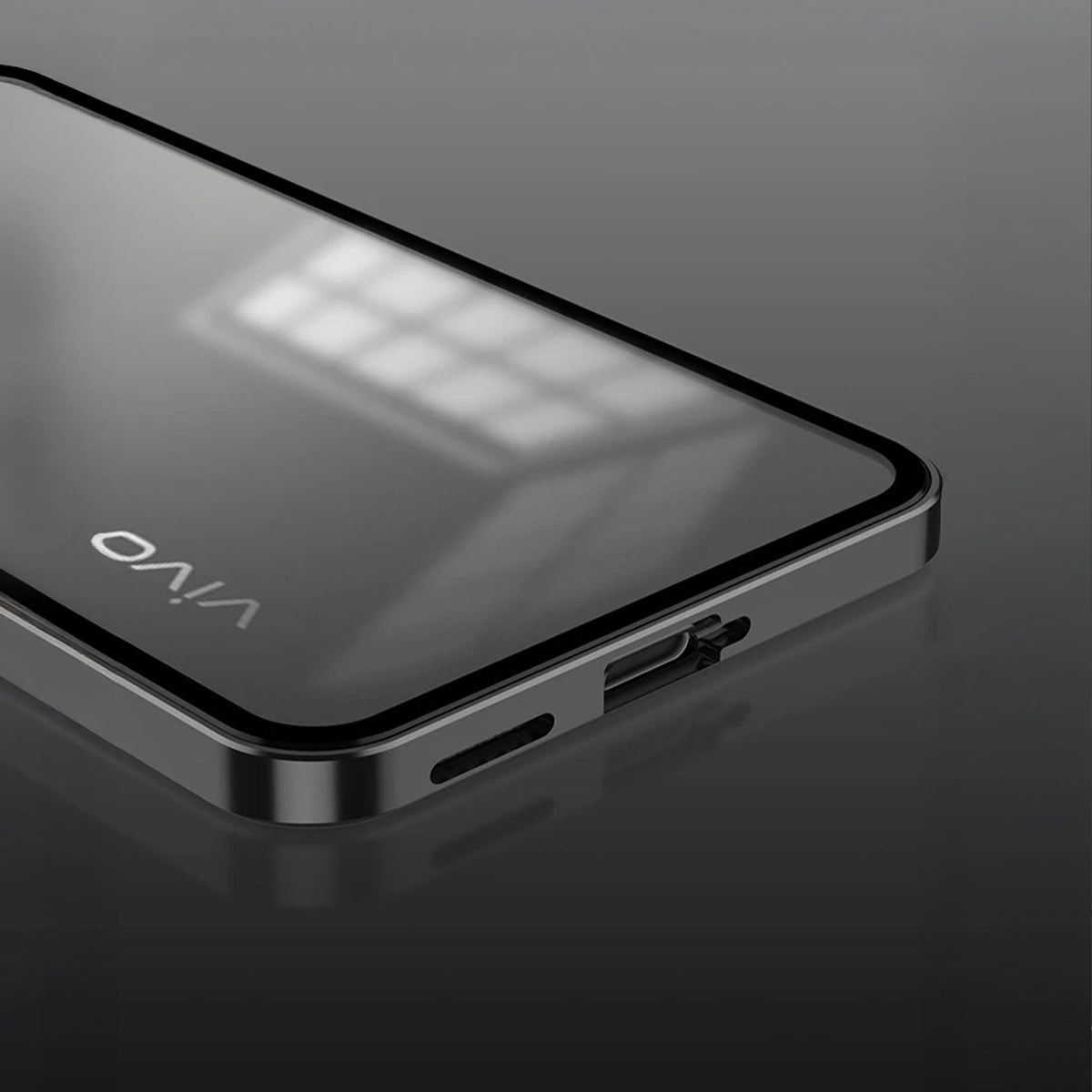 Vivo V50 5G Aluminium Metal Bumper Shield Transparent Back Case