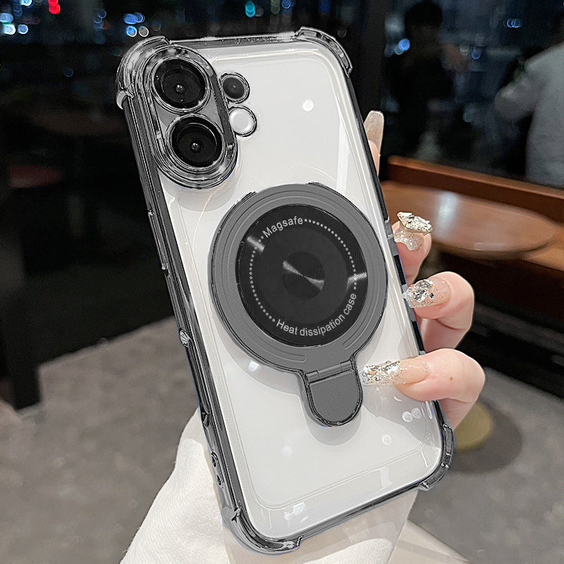 Vivo X200 FE 5G Clear phone case with camera protection feature held by a hand.