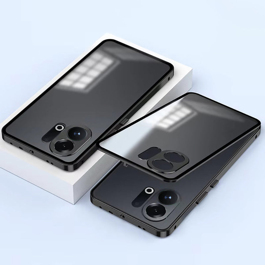 Vivo V60 5G Aluminium Metal Bumper Shield Transparent Back Case