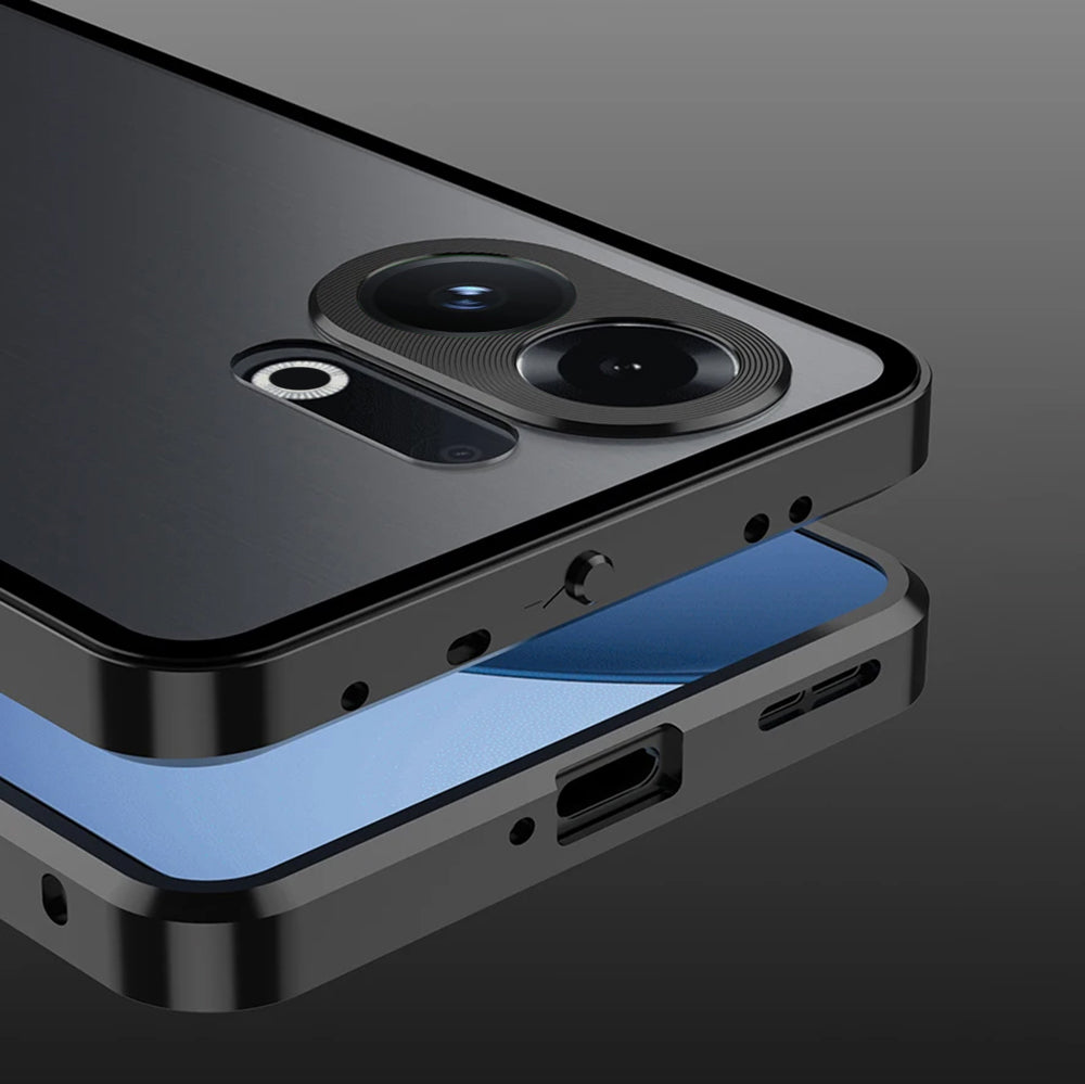 Vivo V60 5G Aluminium Metal Bumper Shield Transparent Back Case