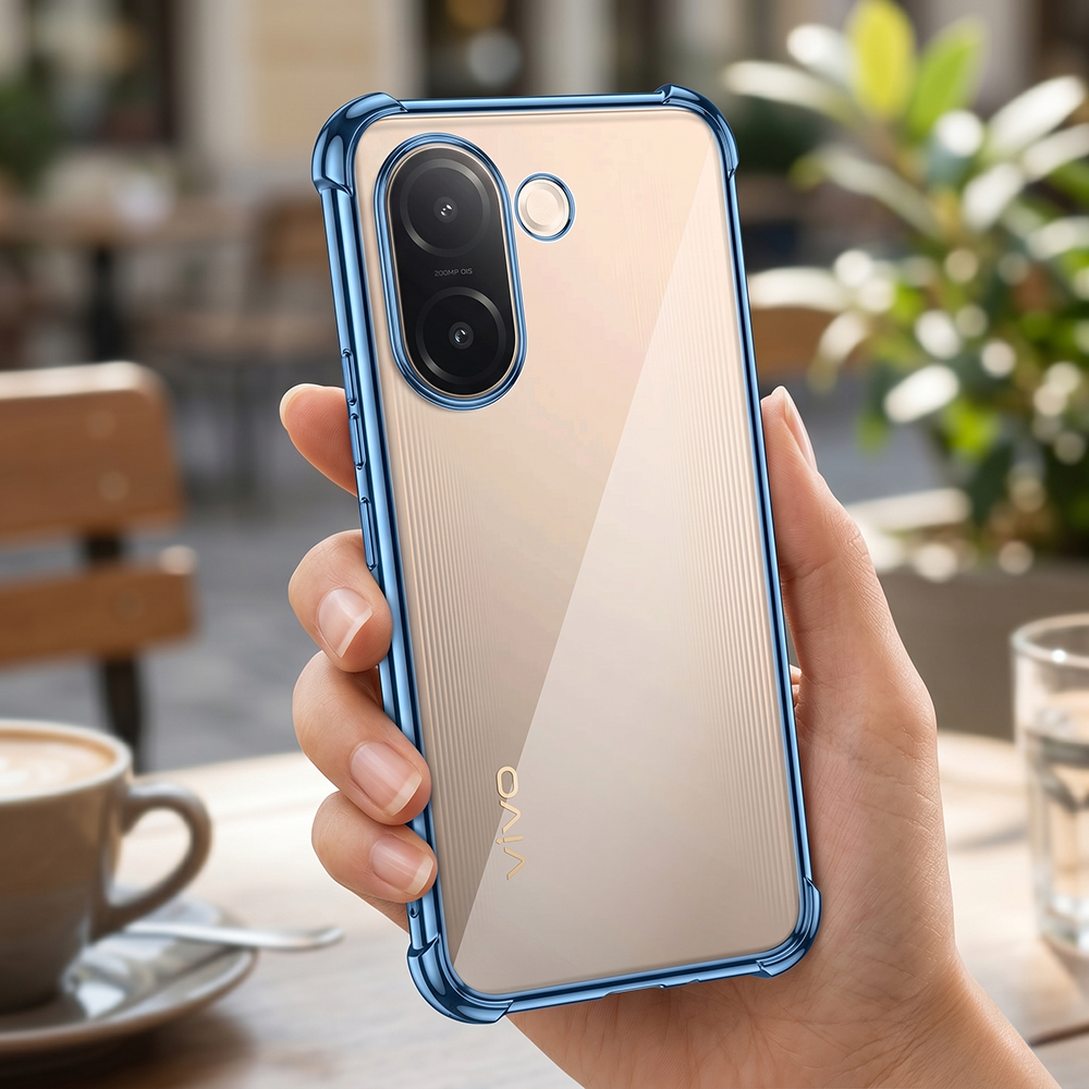 Vivo V60e 5G Anti-Yellow Electroplating Transparent Airbags Case