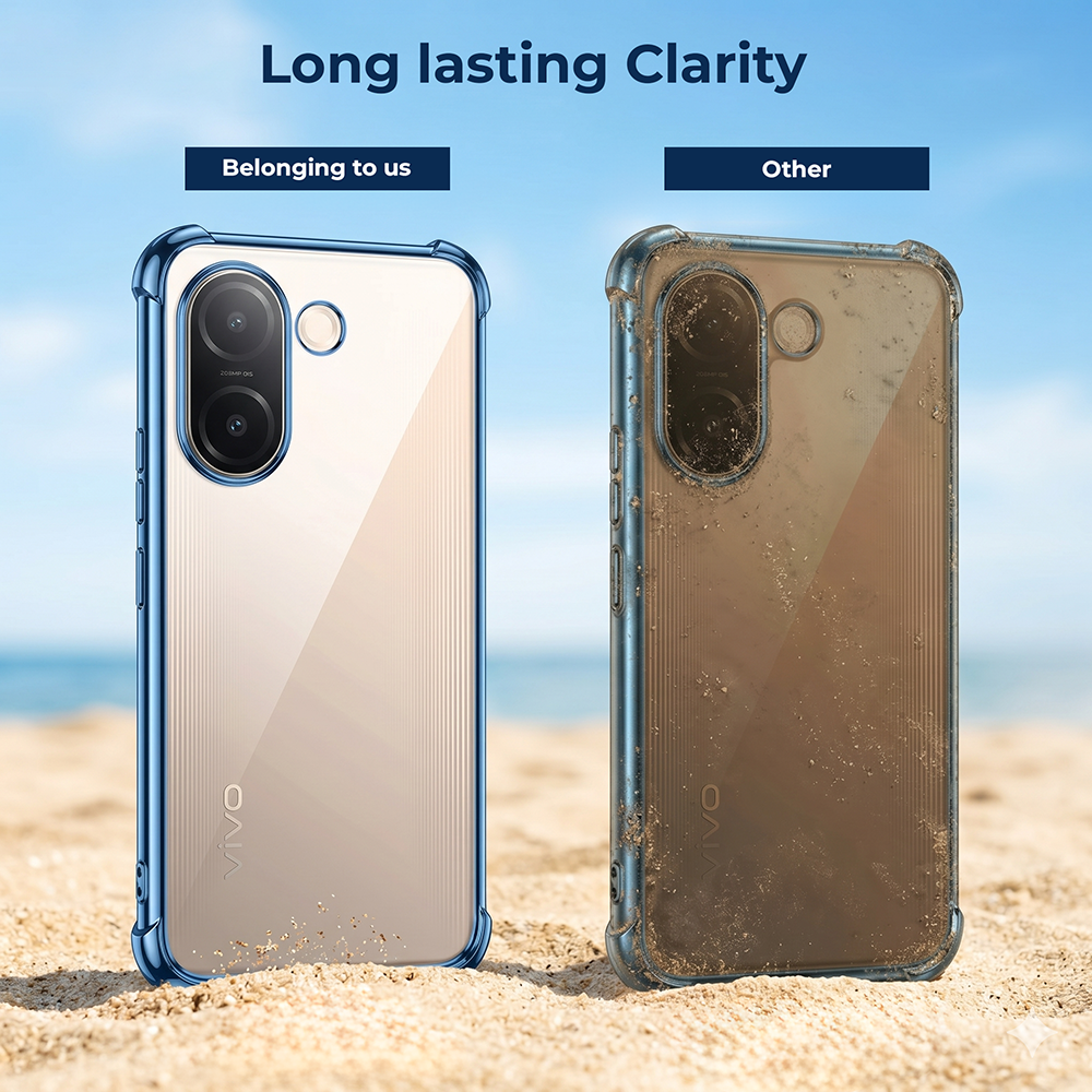 Vivo V60e 5G Anti-Yellow Electroplating Transparent Airbags Case