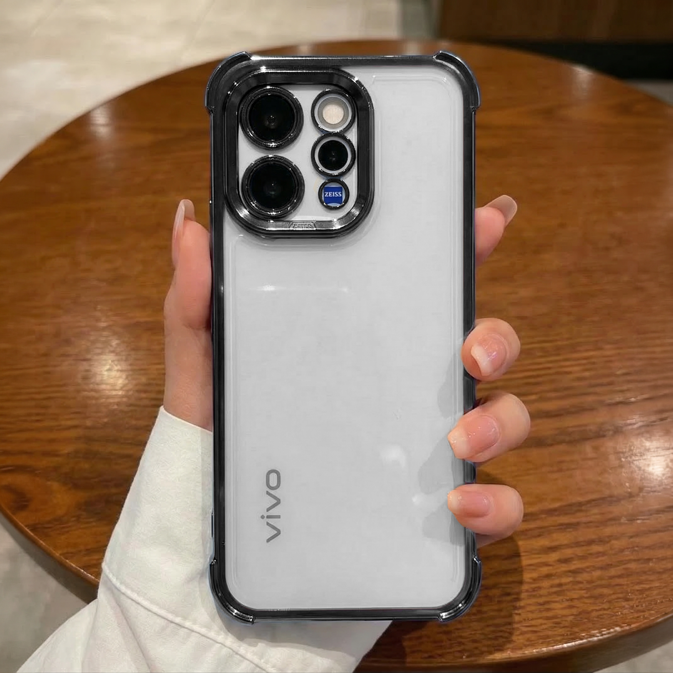 Vivo V70 Elite 5G Transparent Shockproof Case With Airbag Corners