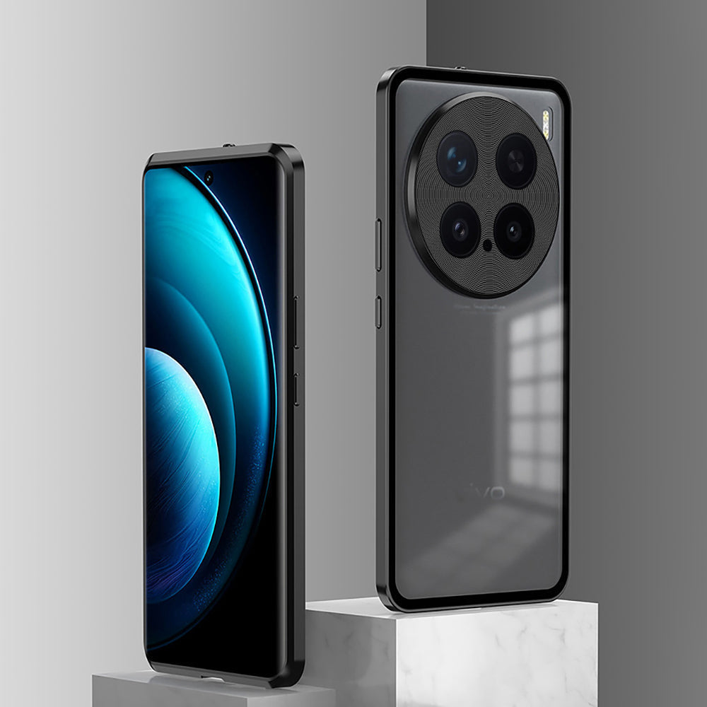 Vivo X200 Pro 5G Aluminium Metal Bumper Shield Transparent Back Case
