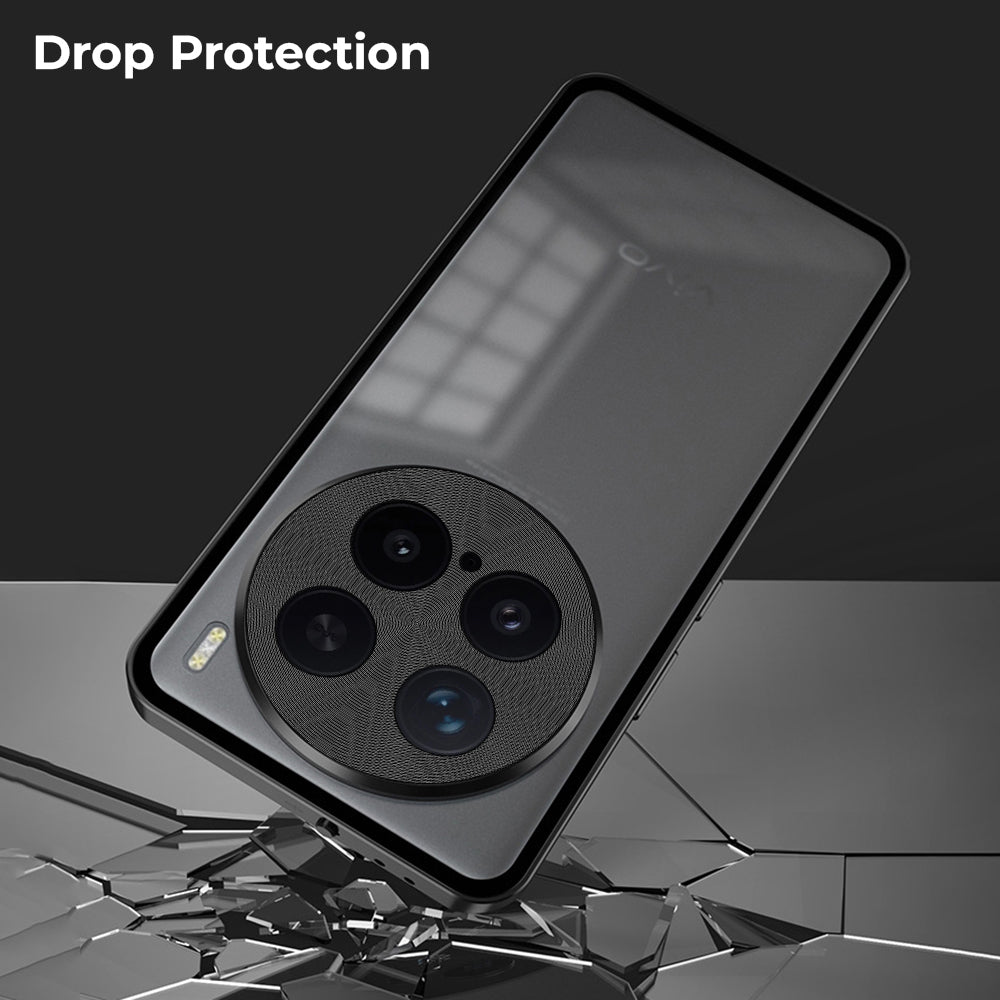 Vivo X200 Pro 5G Aluminium Metal Bumper Shield Transparent Back Case