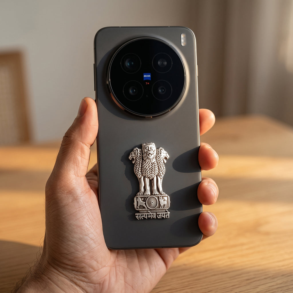 Vivo X200 Pro 5G Compatible Satyamev Jayate 3D Metal Emblem Sticker