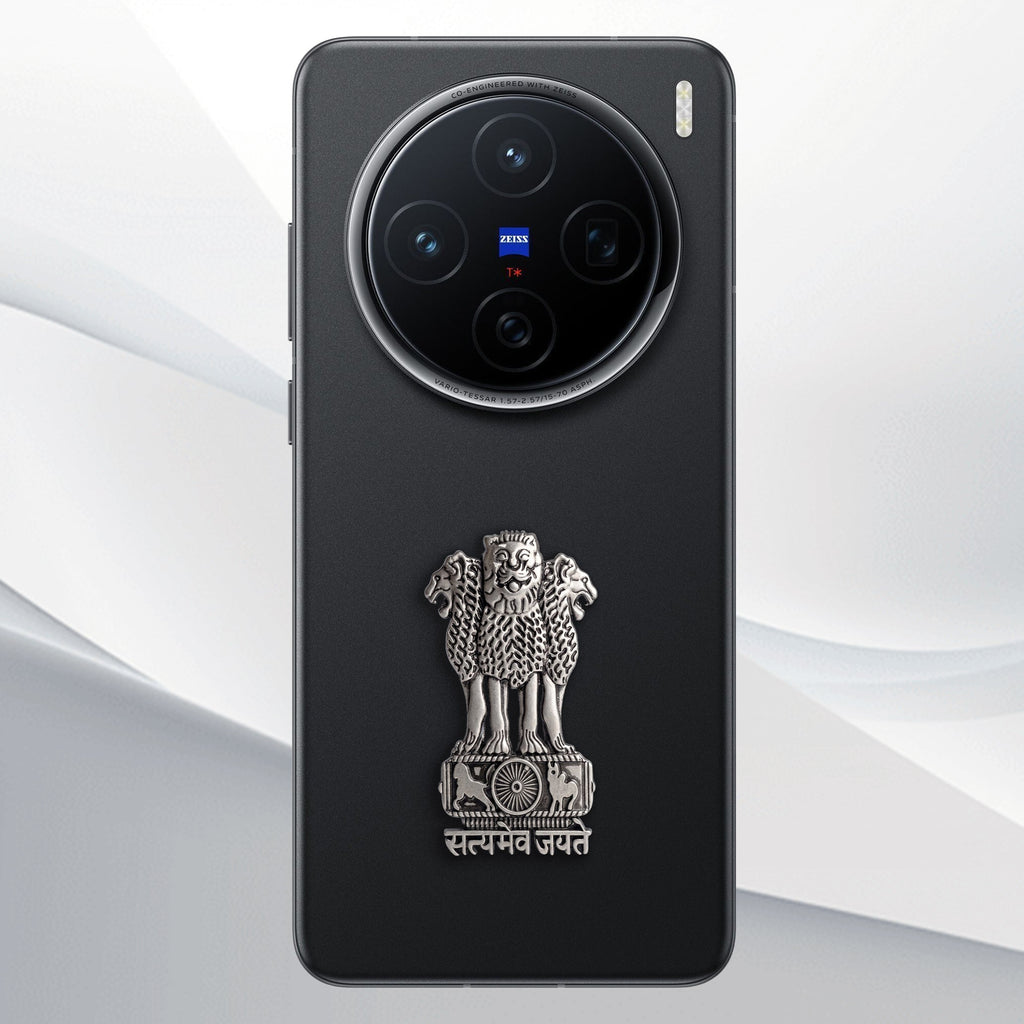 Vivo X200 5G Compatible Satyamev Jayate 3D Metal Emblem Sticker