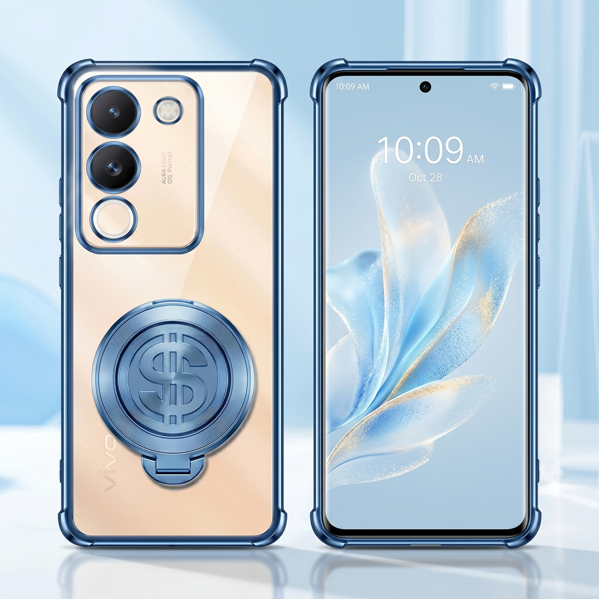 Vivo Y200 5G Four Corner Airbags 100% Original Astro Money Magnet Rotating Dollar Case
