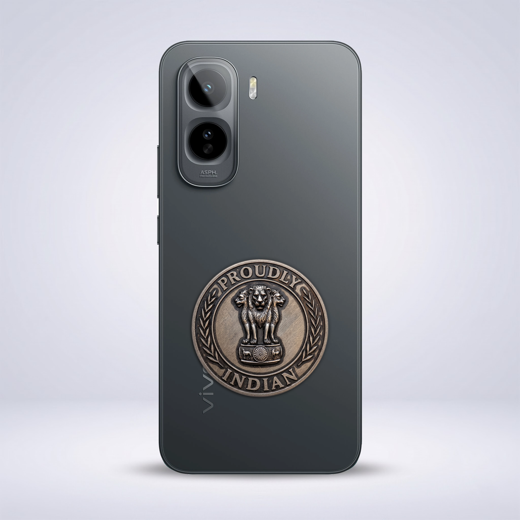 Vivo T5 Pro 5G Compatible Satyamev Jayate 3D Metal Emblem Sticker