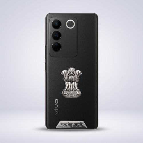 Vivo V27 5G Compatible Satyamev Jayate 3D Metal Emblem Sticker