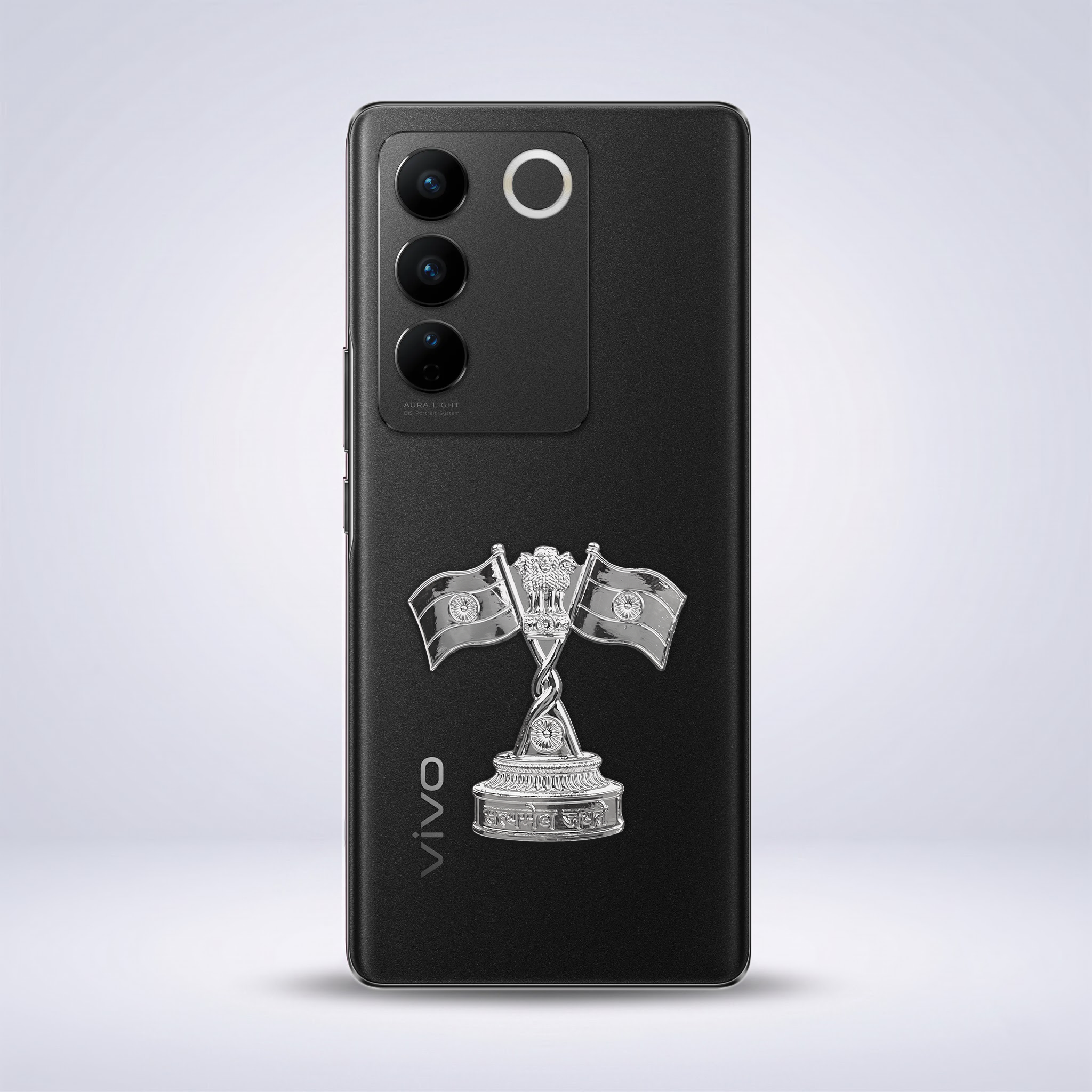 Vivo V27 5G Compatible Satyamev Jayate 3D Metal Emblem Sticker