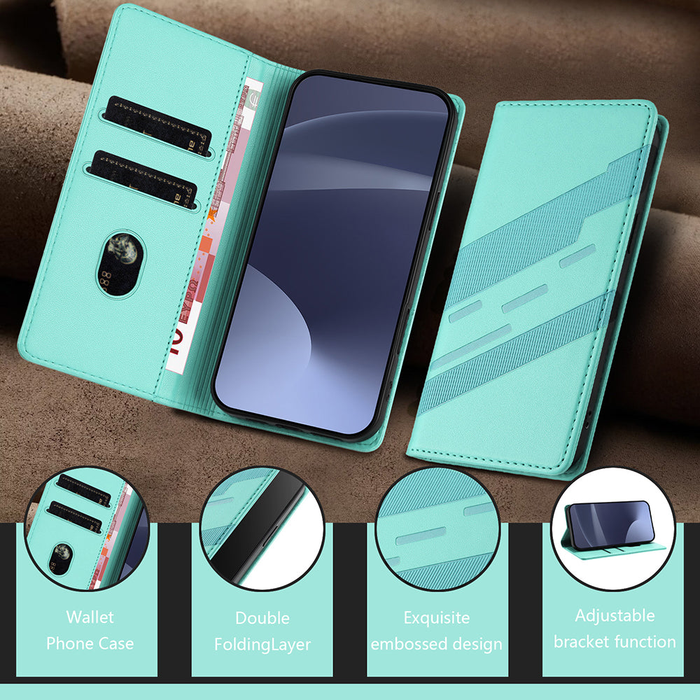 Magnetic leather flip case with card holder for Vivo V29e 5G