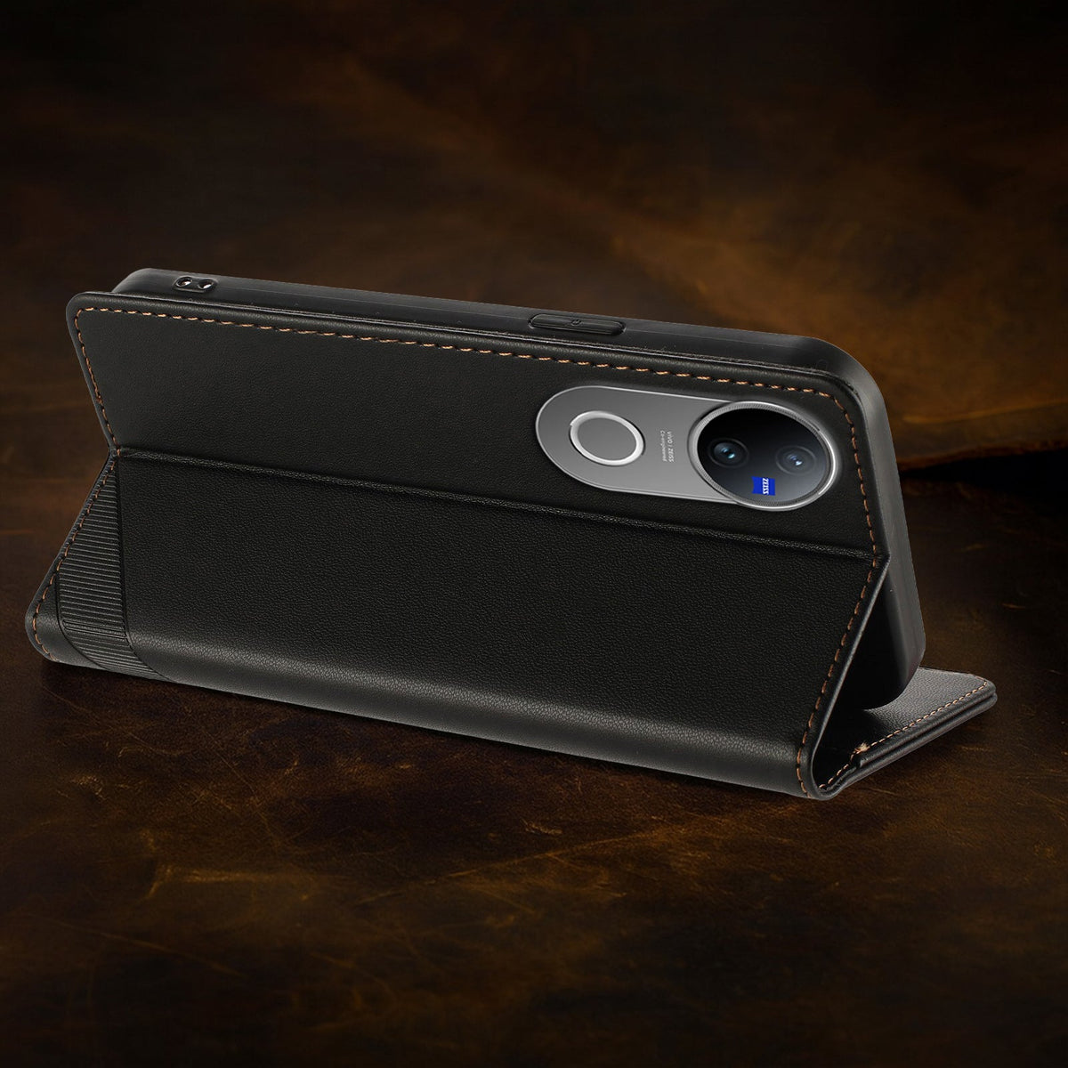 Vivo V50 5G phone case with card slots and magnetic closure