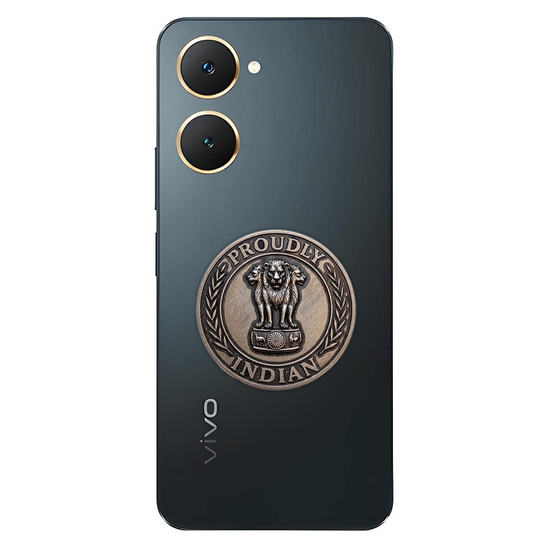 Vivo Y18e 5G Compatible Satyamev Jayate 3D Metal Emblem Sticker