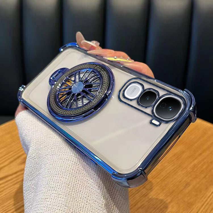 Vivo Y400 Pro 5G Premium Stress Buster Wheel Rotating Shockproof Airbags Case (Buy 1 Get 1 Free Surprise Cover)