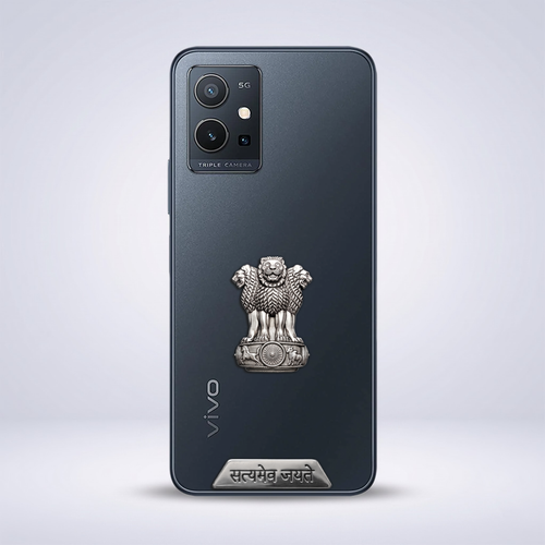 Vivo Y75 5G Compatible Satyamev Jayate 3D Metal Emblem Sticker