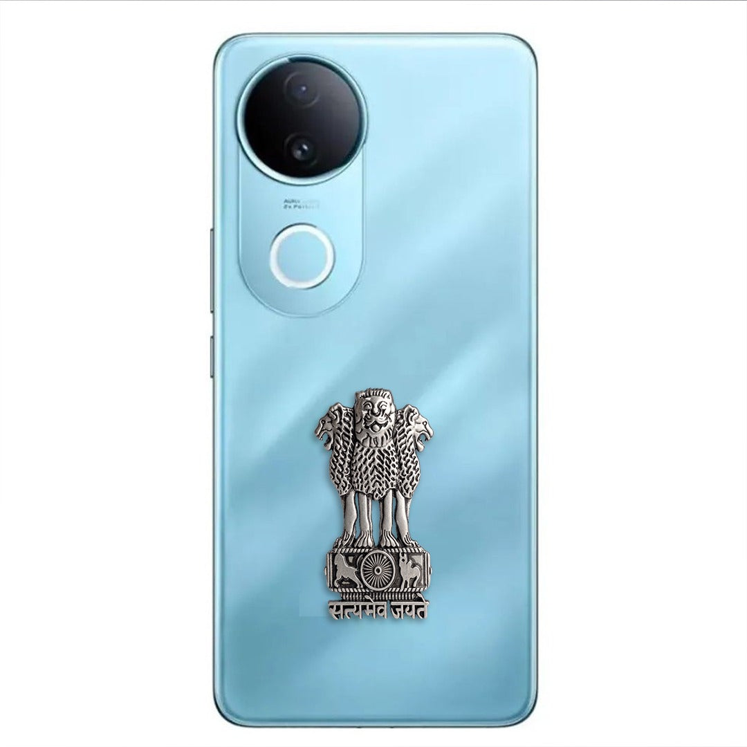 iQOO Z10R 5G Compatible Satyamev Jayate 3D Metal Emblem Sticker