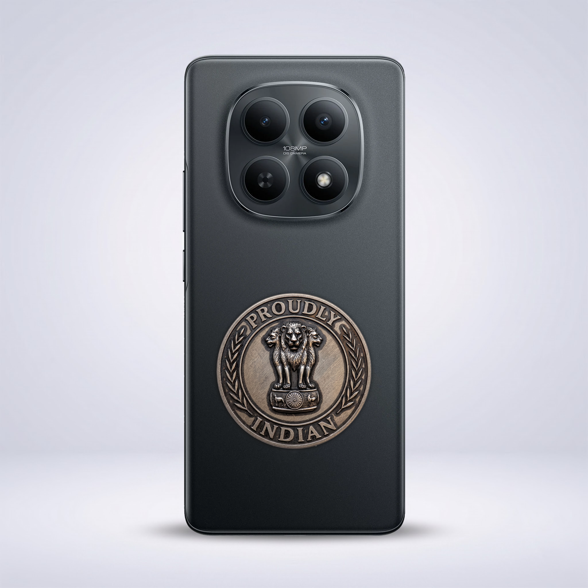 Redmi Note 15 5G Compatible Satyamev Jayate 3D Metal Emblem Sticker