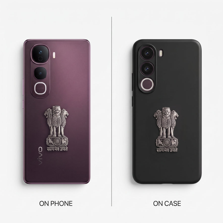 Vivo Y400 Pro 5G Compatible Satyamev Jayate 3D Metal Emblem Sticker