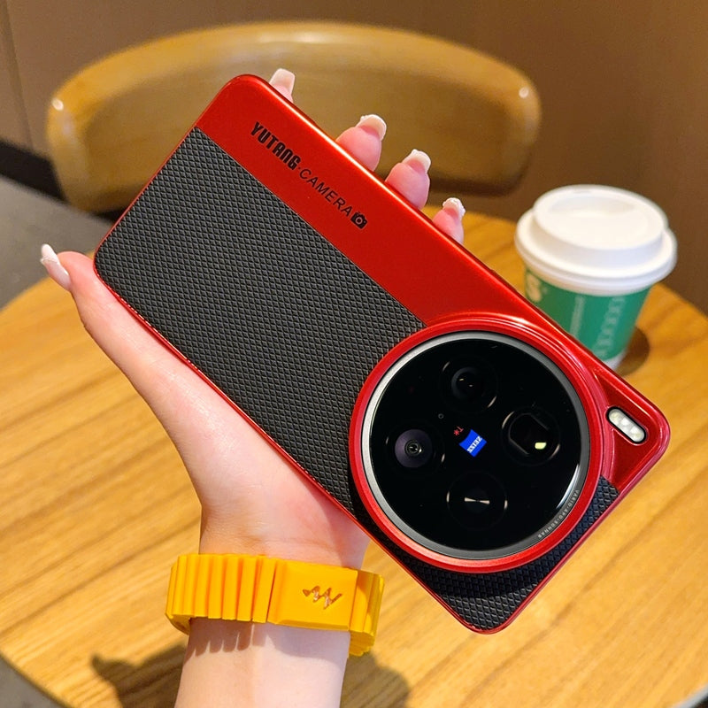 Vivo X300 5G Red & Black Carbon Fiber Armor Phone Case Premium Shockproof Protection