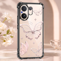 Vivo V60 5G Transparent Butterfly Anti-Yellow Airbag Cover