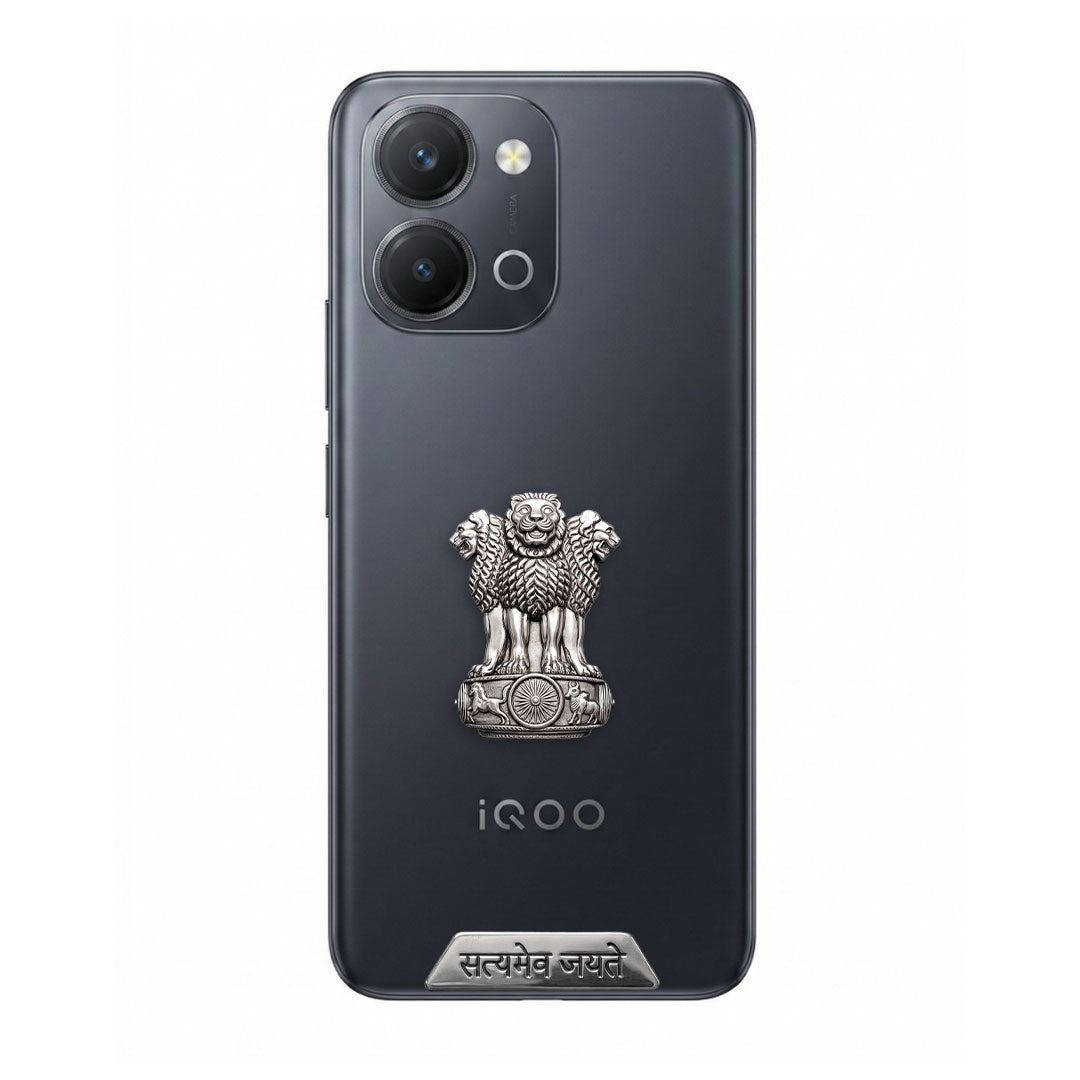 iQOO Z11x 5G Compatible Satyamev Jayate 3D Metal Emblem Sticker
