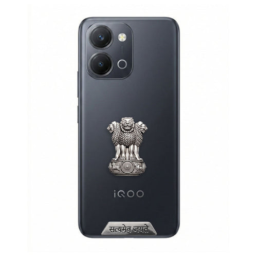 iQOO Z11x 5G Compatible Satyamev Jayate 3D Metal Emblem Sticker