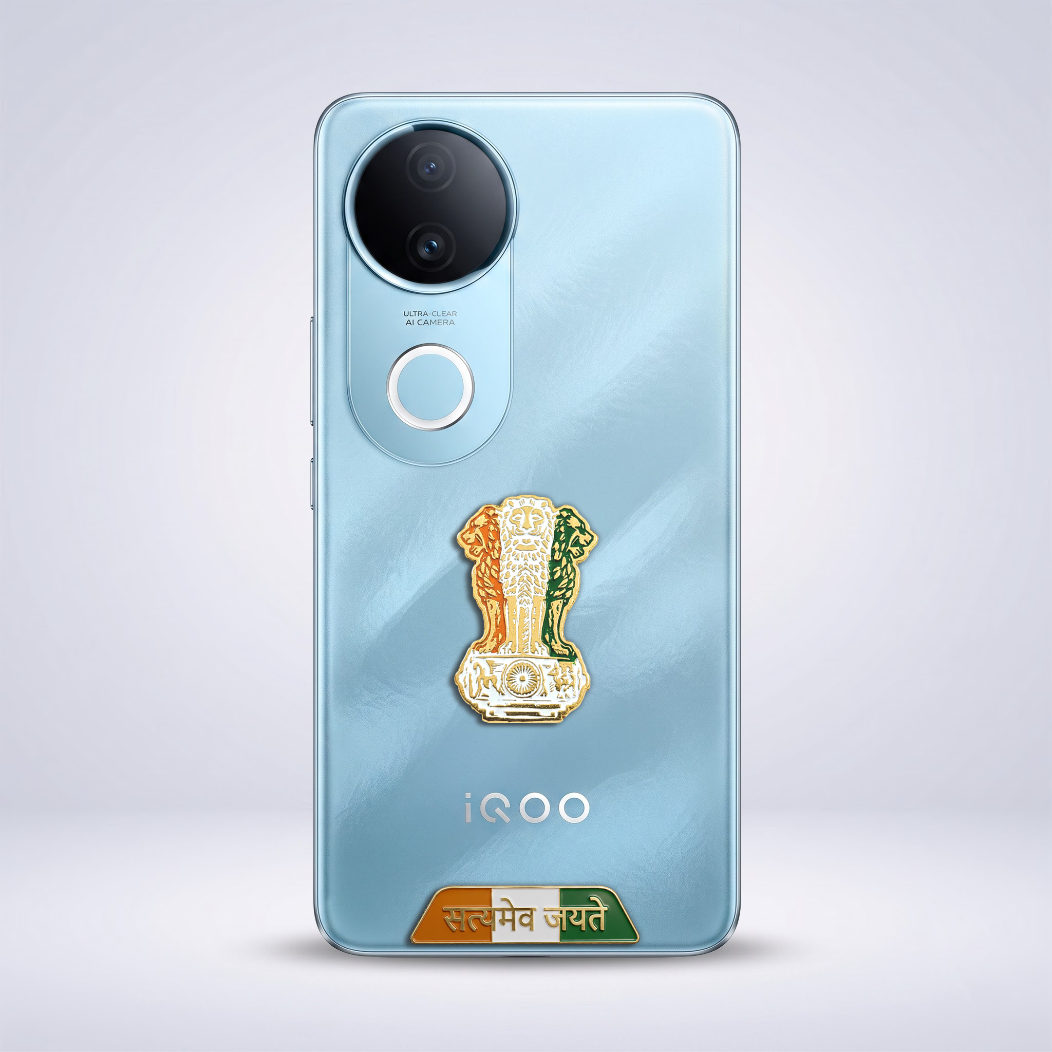 iQOO Z10R 5G Compatible Satyamev Jayate 3D Metal Emblem Sticker