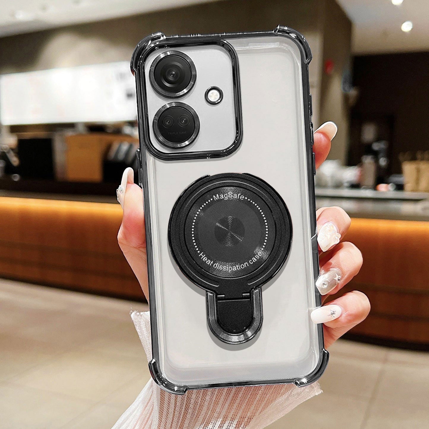 OnePlus Nord CE3 5G Luxury Four Corner Invincible Bracket Ring Stand Case