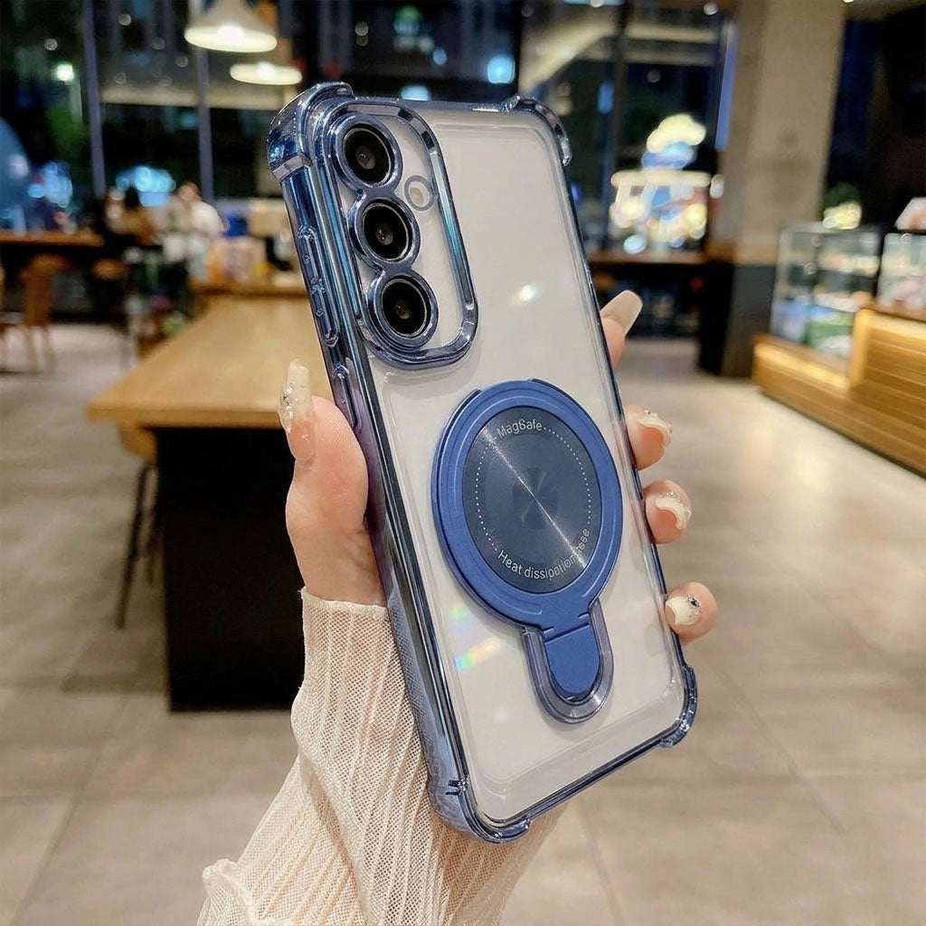 Samsung Galaxy A15 5G Luxury Four Corner Invincible Bracket Ring Stand Case