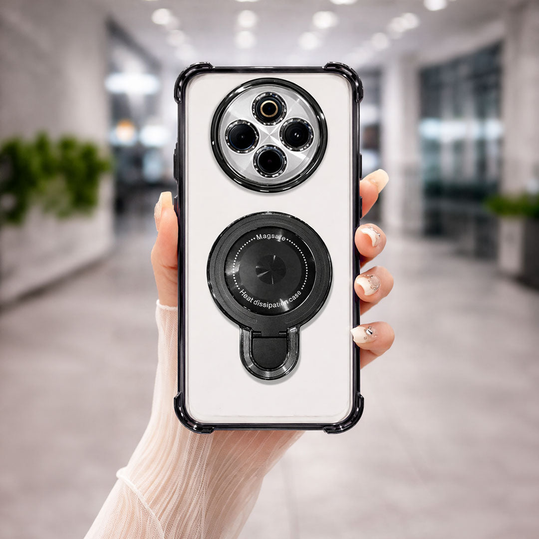 Vivo T4 5G Luxury Four Corner Invincible Bracket Ring Stand Case