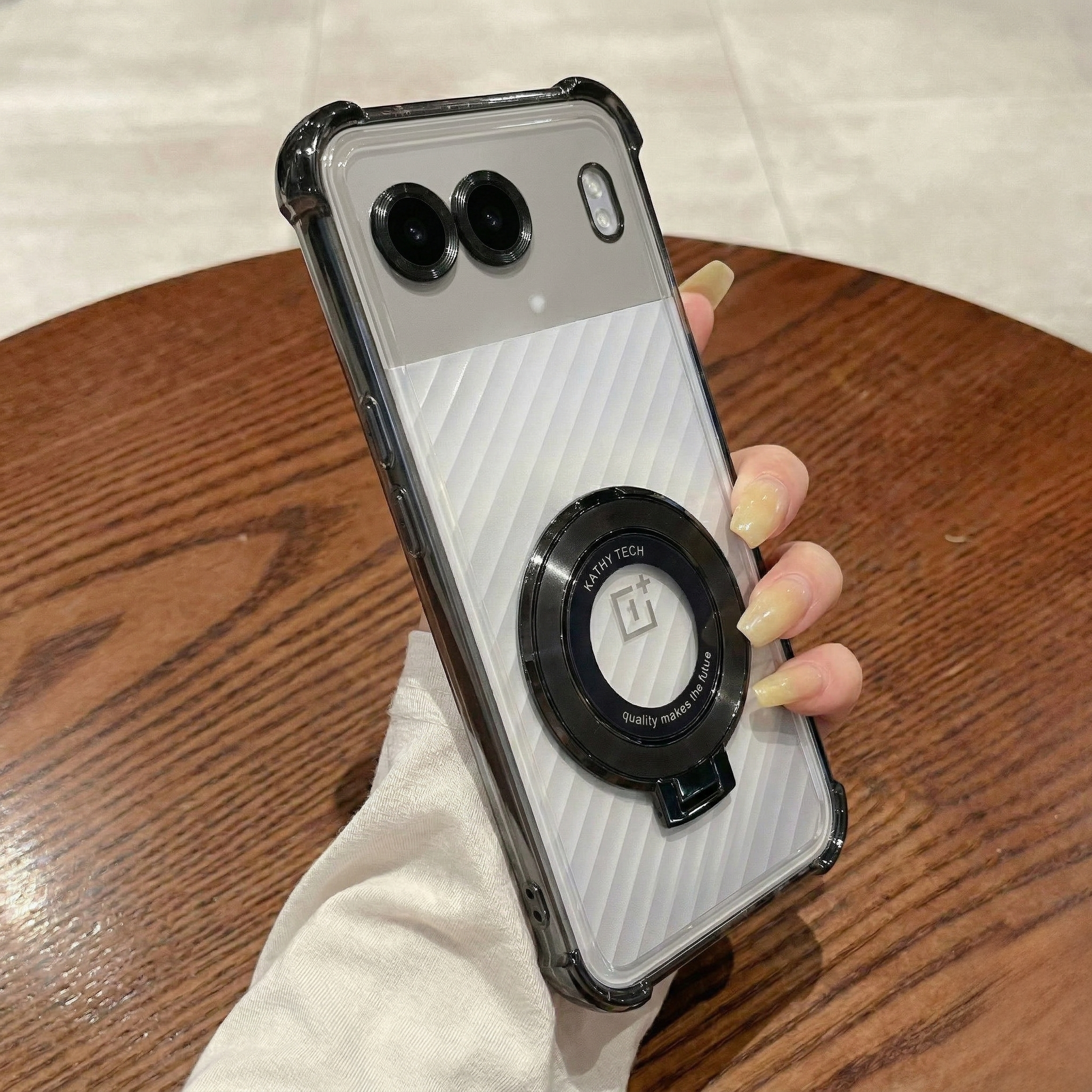 OnePlus Nord 4 5G Original Luxury Magnifier Ring Stand Shockproof Airbags Corner Case