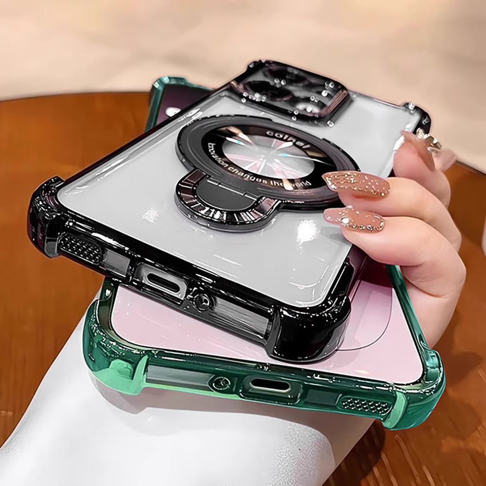 Oppo Reno14 5G Original Luxury Magnifier Ring Stand Shockproof Airbags Corner