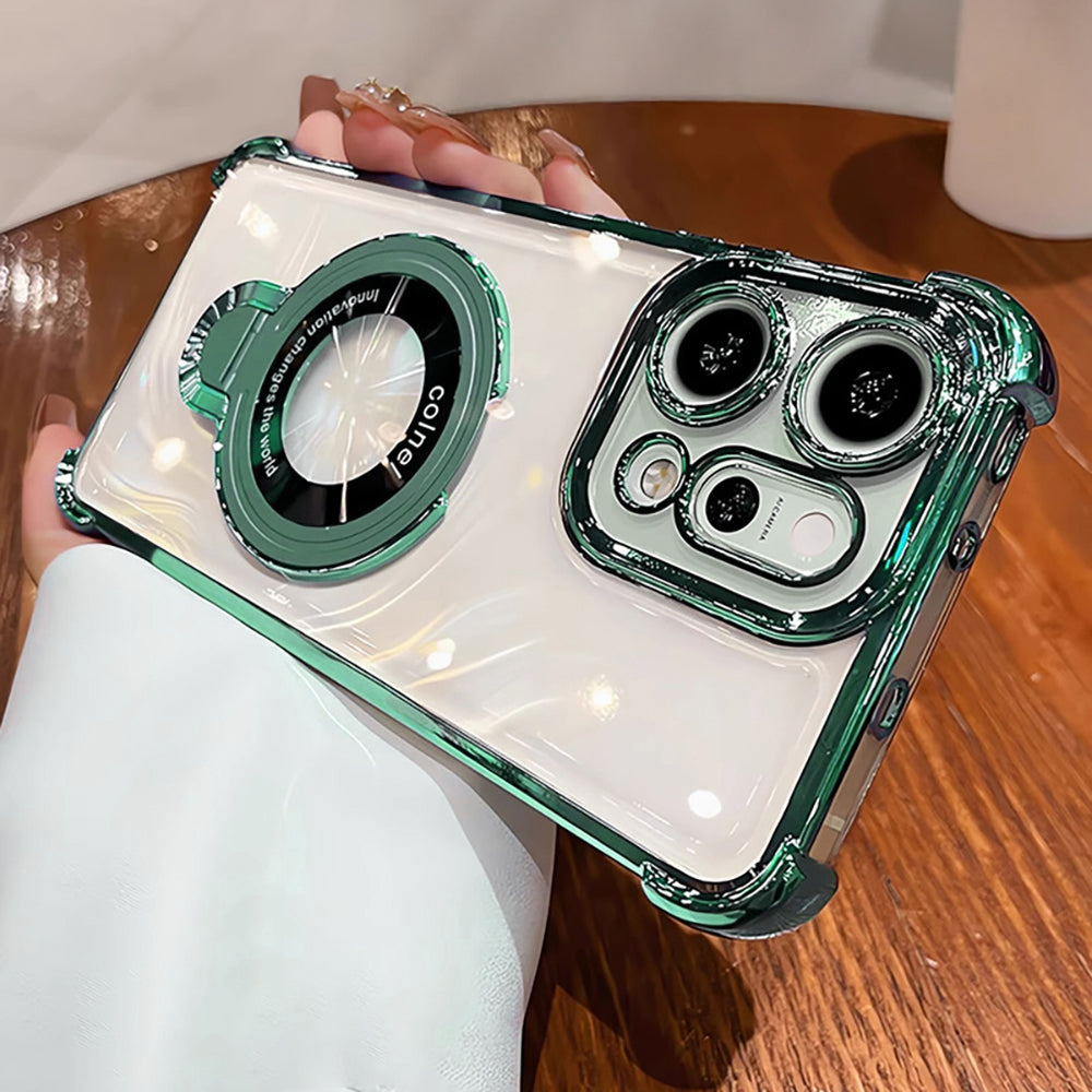 Oppo Reno14 5G Original Luxury Magnifier Ring Stand Shockproof Airbags Corner