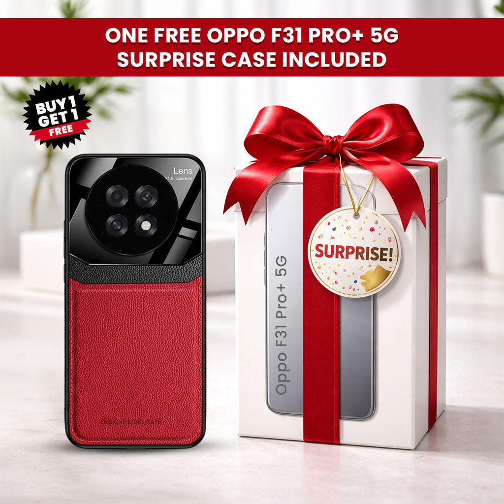 Oppo F31 Pro+ 5G Premium Leather Lens Protective Case (Buy 1 Get 1 Free Surprise Cover)
