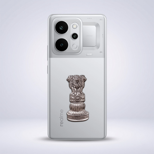 Realme P4 Power 5G Compatible Satyamev Jayate 3D Metal Emblem Sticker