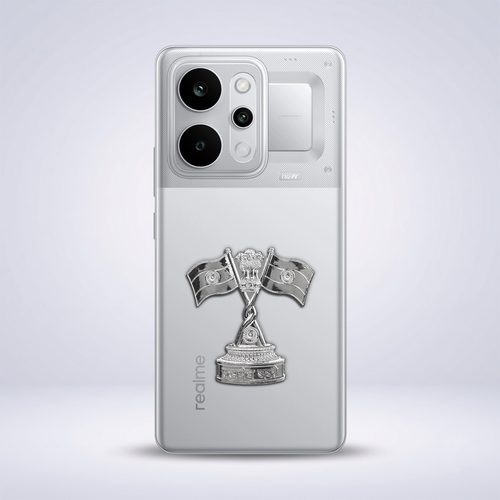Realme P4 Power 5G Compatible Satyamev Jayate 3D Metal Emblem Sticker