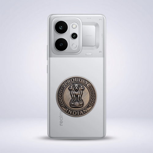 Realme P4 Power 5G Compatible Satyamev Jayate 3D Metal Emblem Sticker