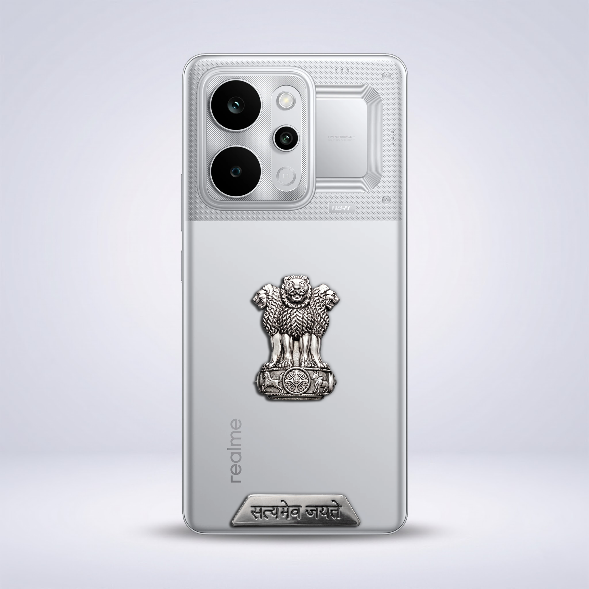 Realme P4 Power 5G Compatible Satyamev Jayate 3D Metal Emblem Sticker