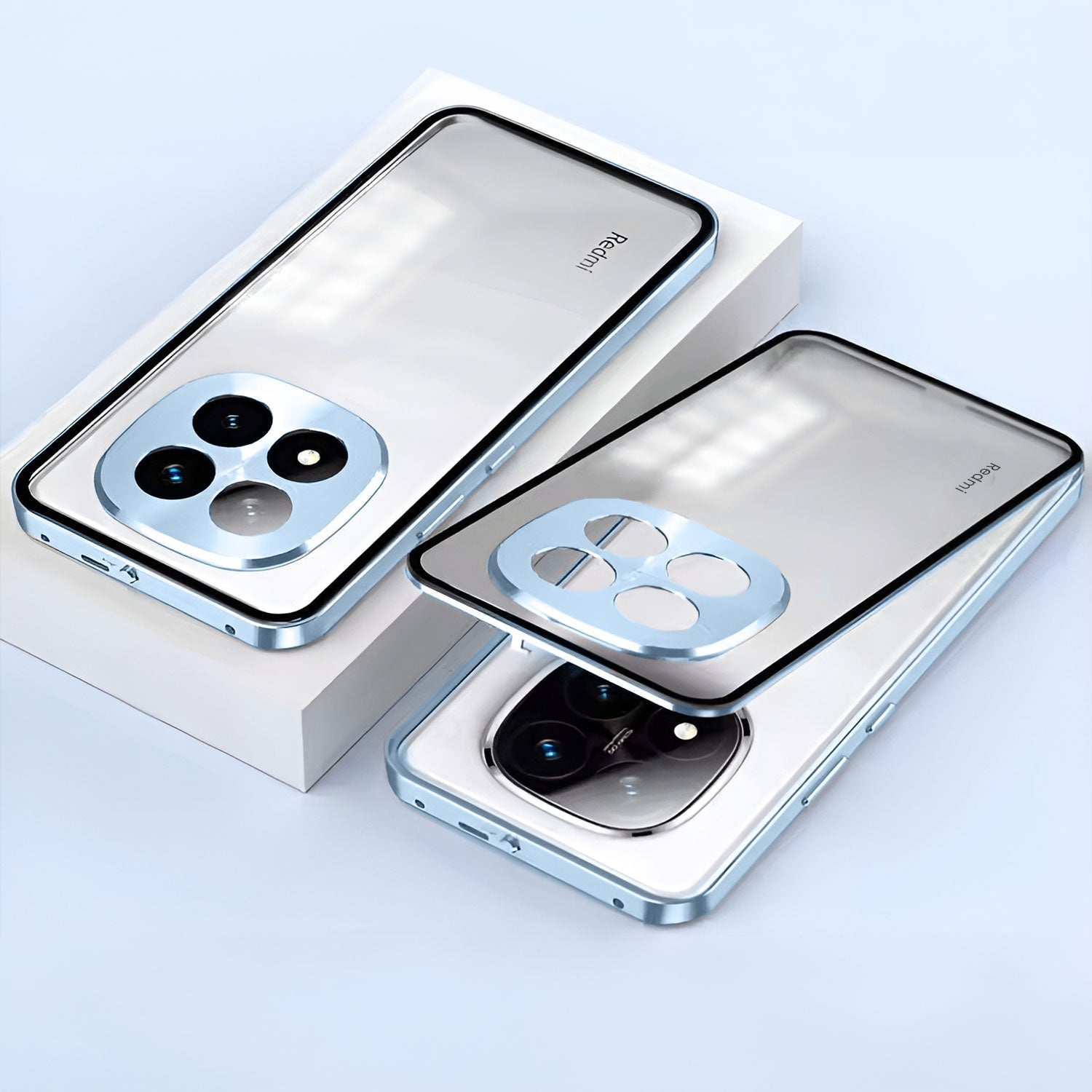 Redmi Note 15 Pro+ 5G Aluminium Metal Bumper Shield Transparent Back Case
